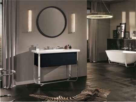 Мебель для ванной Villeroy & Boch Antheus black ash, с подставкой из глянцевой стали