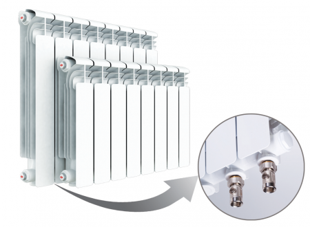 Радиатор алюминиевый секционный Rifar Alum Ventil 350 х 14 секций (подключение нижнее справа)