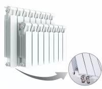 Радиатор биметаллический секционный Rifar Monolit Ventil 350 х 14 секций (подключение нижнее справа)