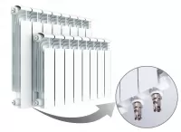 Радиатор алюминиевый секционный Rifar Alum Ventil 500 х 9 секций (подключение нижнее справа)